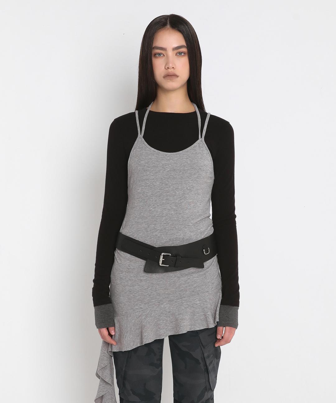 LAYERED STRING DRESS_MELANGE GREY