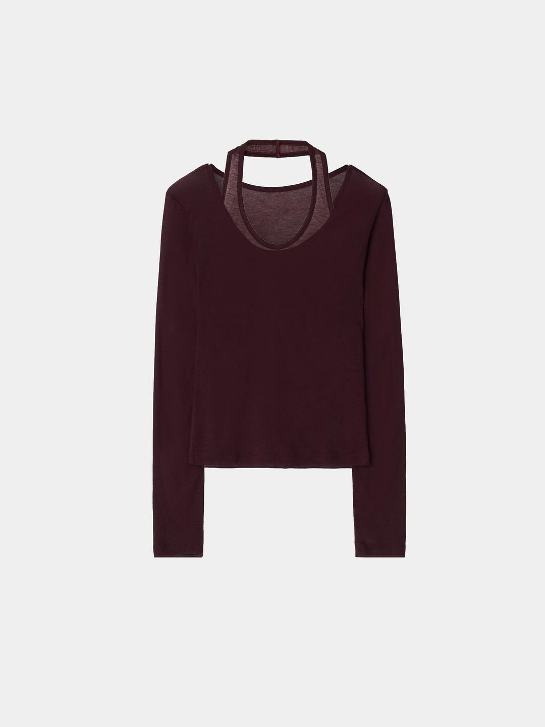 Halterneck T-shirt (burgundy)