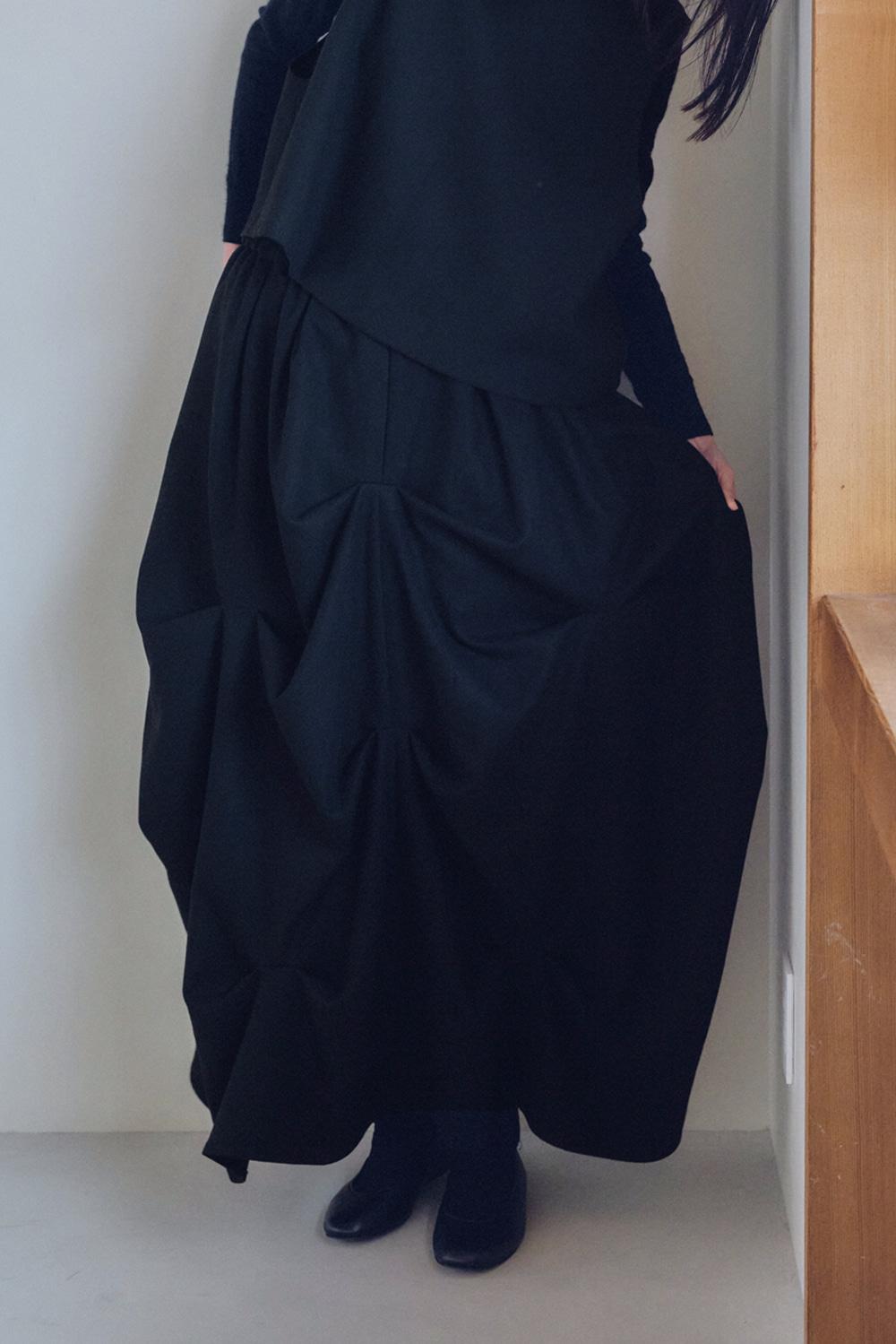 nest curtain skirt black [3color]