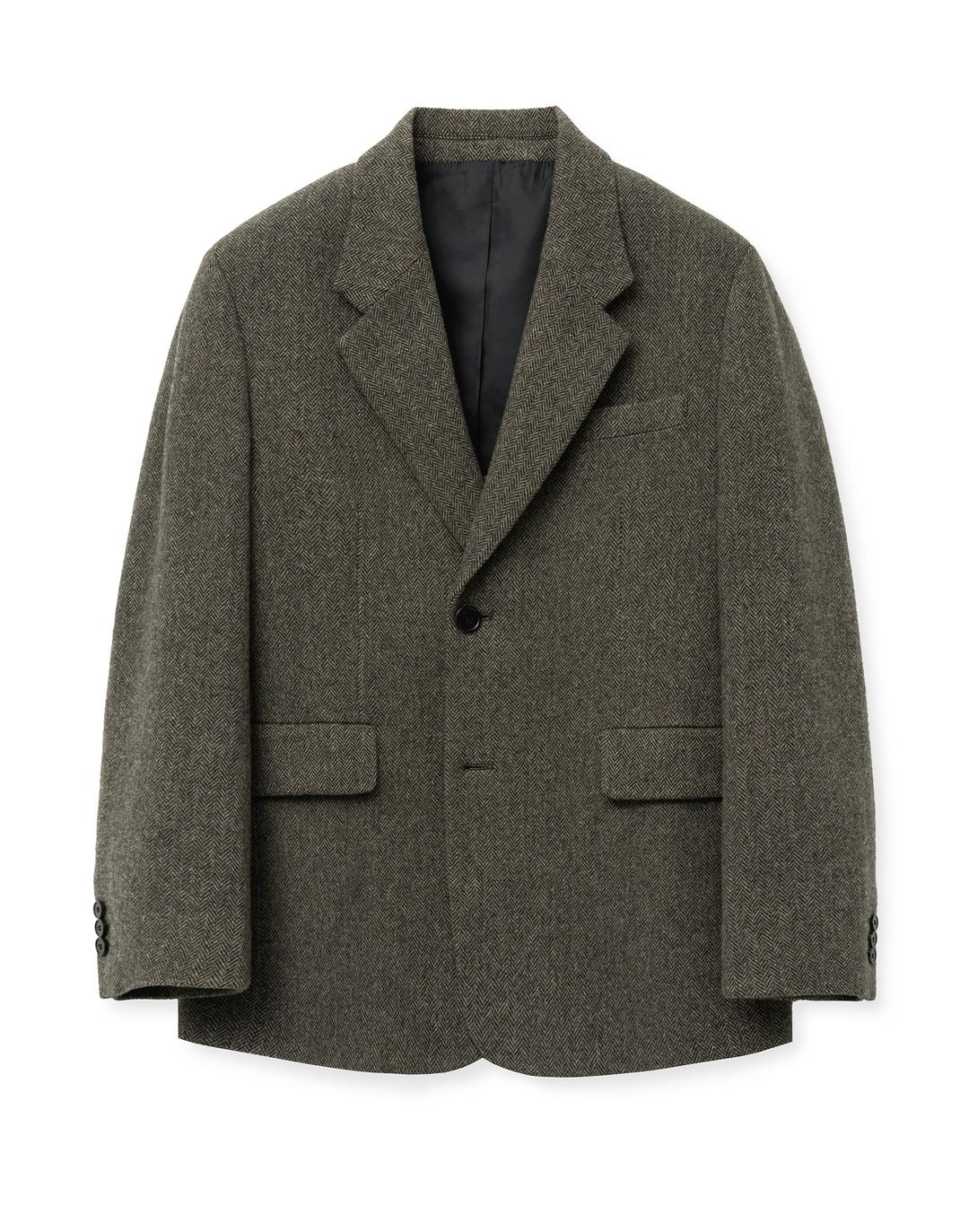 베이지 『Redford』 헤링본 테일러드 자켓 (TNJA4F103I2)