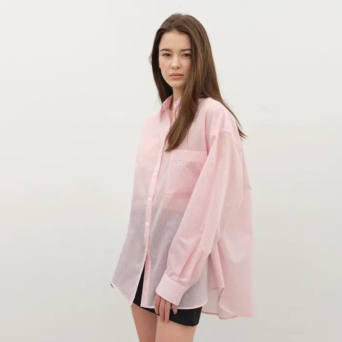 Silky stripe shirts - Pink