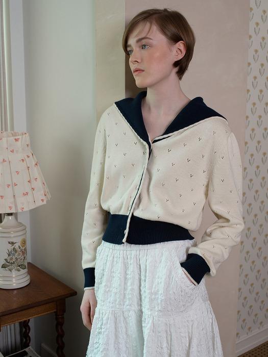 Sailor Callar Punching Knit Cardigan VC2412CD102M