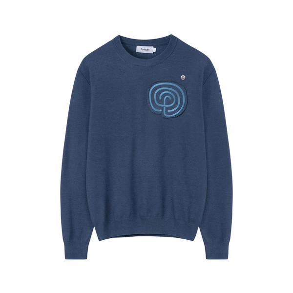 Heart labyrinth soft knit - round (deep blue)