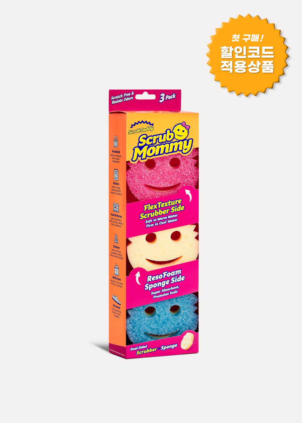 [첫 구매 20%] 스크럽 마미 수세미 3개, 혼합 색상