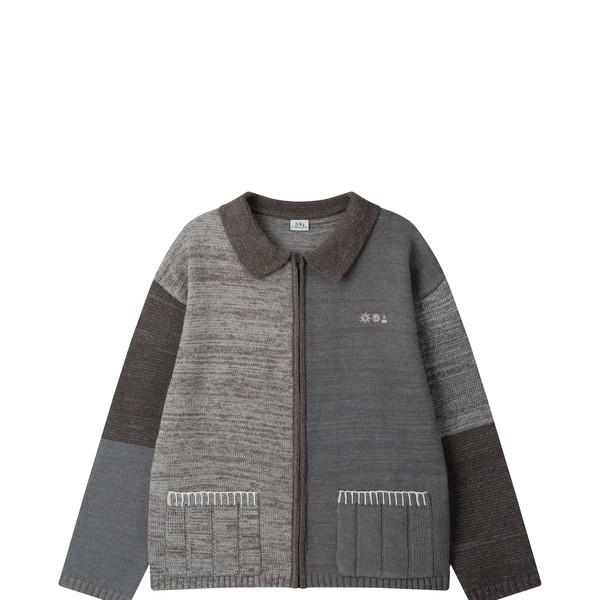MELANGE KNIT JACKET (CHARCOAL)