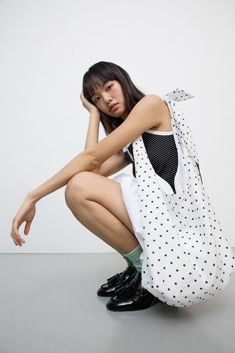 Dot pattern bag_ivory