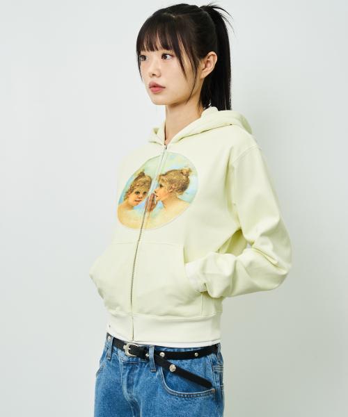 TWO-GIRL PRINTED WOMAN ZIP-UP HOODIE(FOR WOMAN)