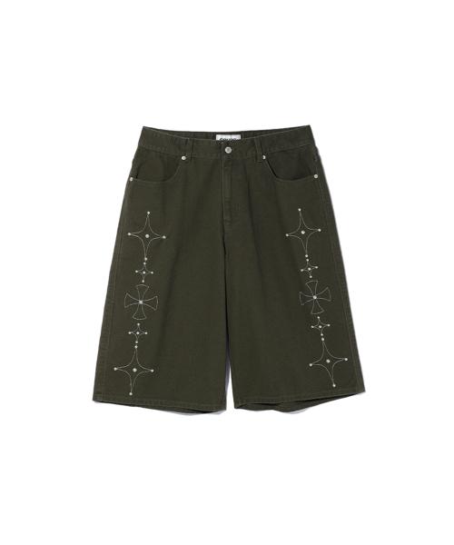 GOTHIC TWILL BERMUDA PANTS CHARCOAL