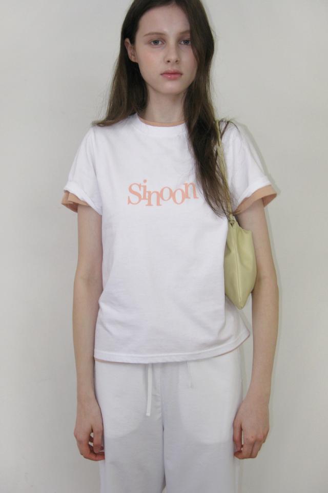 Sinoon Signature Logo T-Shirts (White/Apricot)