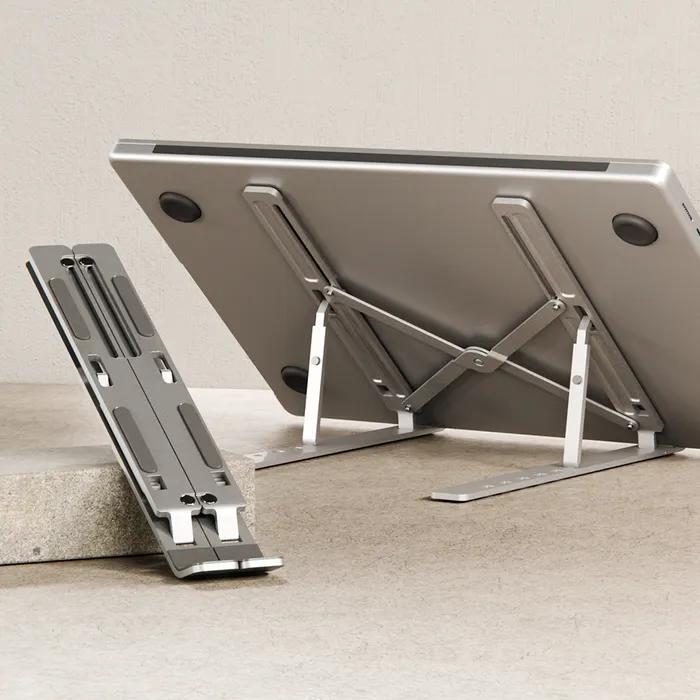 [6단 각도 조절] 접이식 노트북 거치대 휴대용 탁상용 슬림 폴드 알루미늄