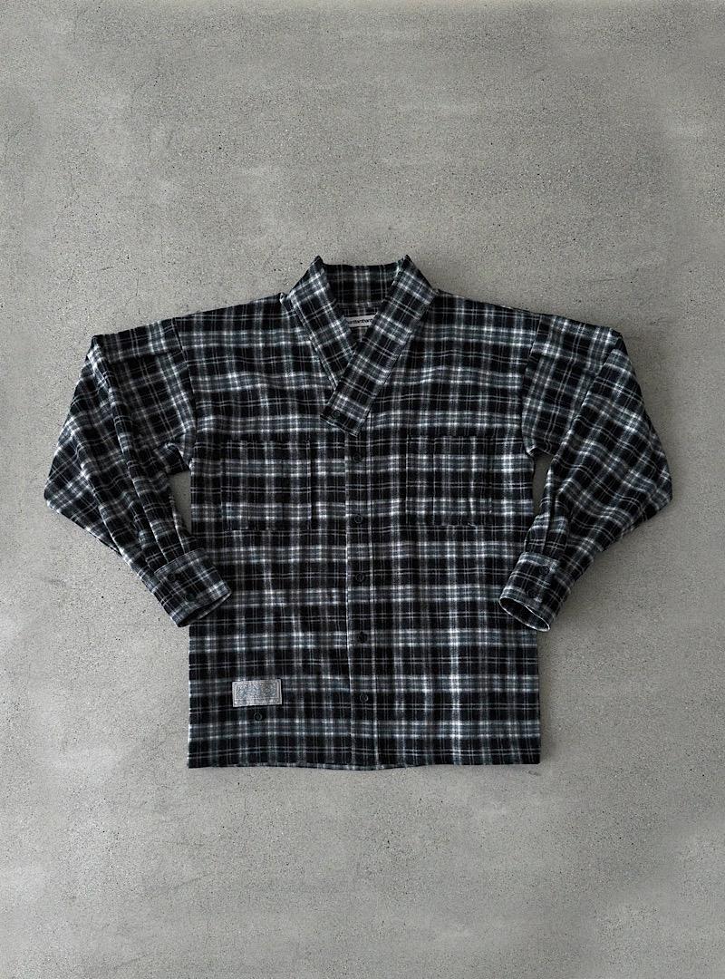 UNISEX [ 섬 밀 ] 체크셔츠 저고리 - black