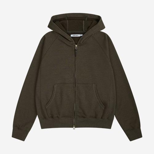 REGULAR COTTON HOODIE ZIPUP (OLIVE)