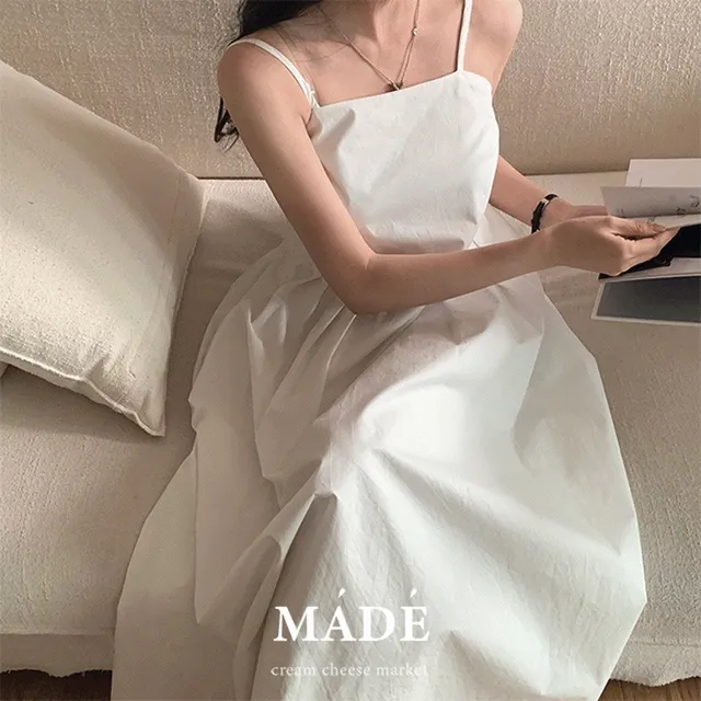 [네이비 당일출고/바스트들뜸x✨] 자체제작 #크치Made 리조트 뷔스티에 나시 휴양지 레이어드원피스 롱원피스 - ops