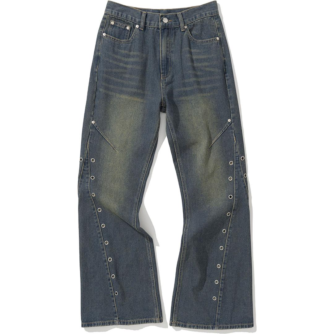 [6월 16일 예약배송] W Eyelet Vintage Denim Pants - Deep Blue