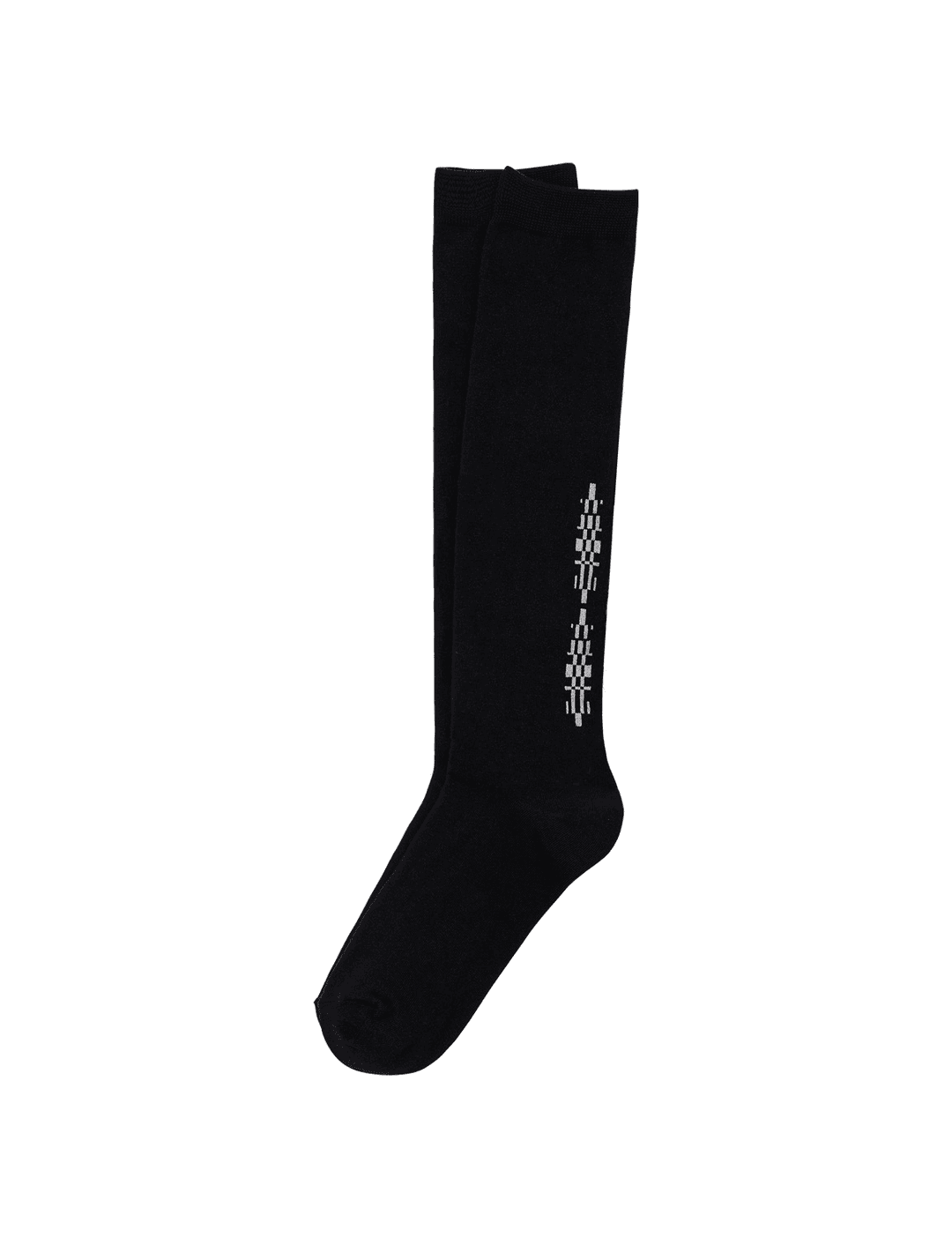 (25SS) Tattoo Cotton Knee Socks Black