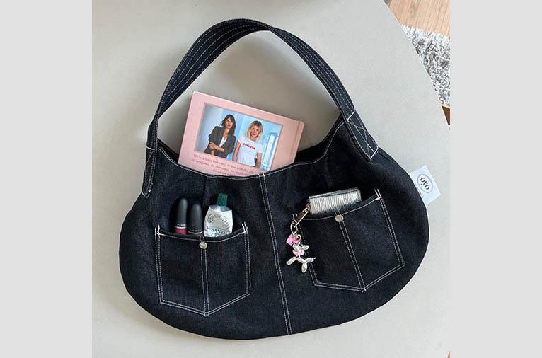 [oyo] bold strap bag_denim black