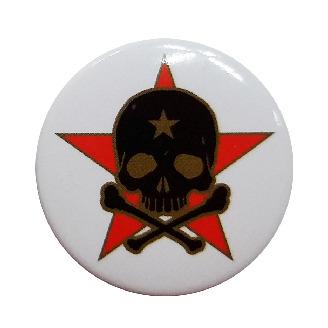 J023 - 해골 별 원형뺏지 (30mm)