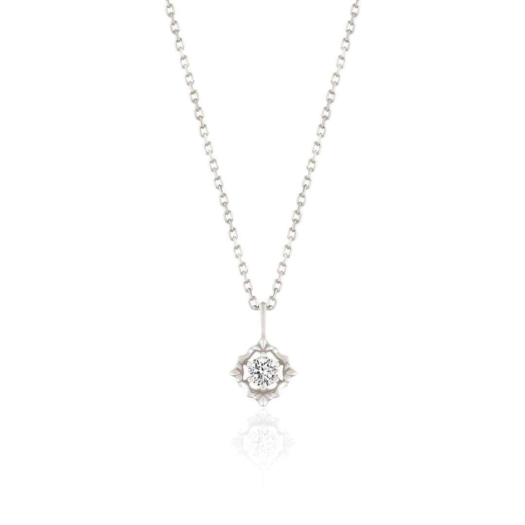 [925silver]쉬폰플라워 모이사나이트 목걸이