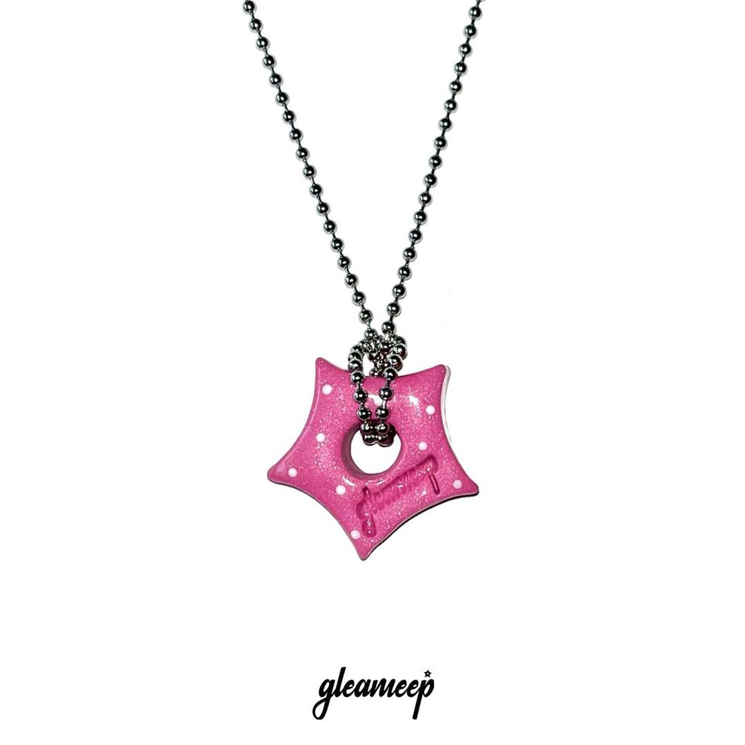 gleaming star dot necklace [pink]