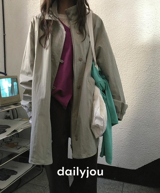 [🍀봄신상/MADE] 라비온 셔링 오버핏 코튼 하프 야상