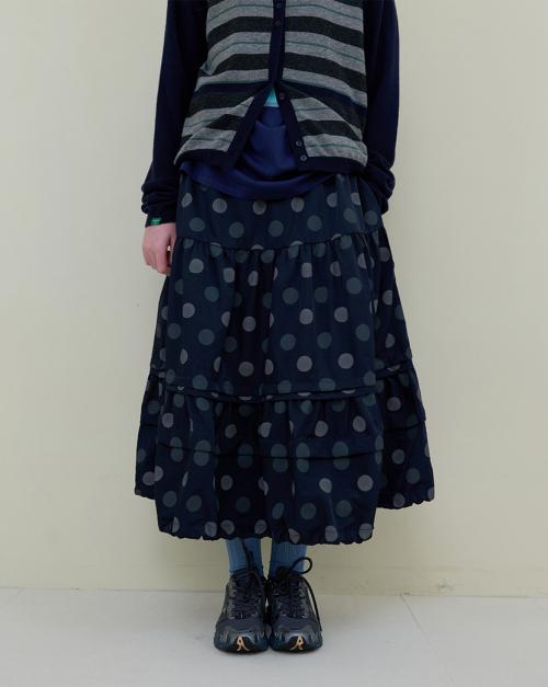 250. 도트 셔링 스커트 _ 네이비