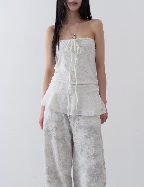 rose jaquard shirring top