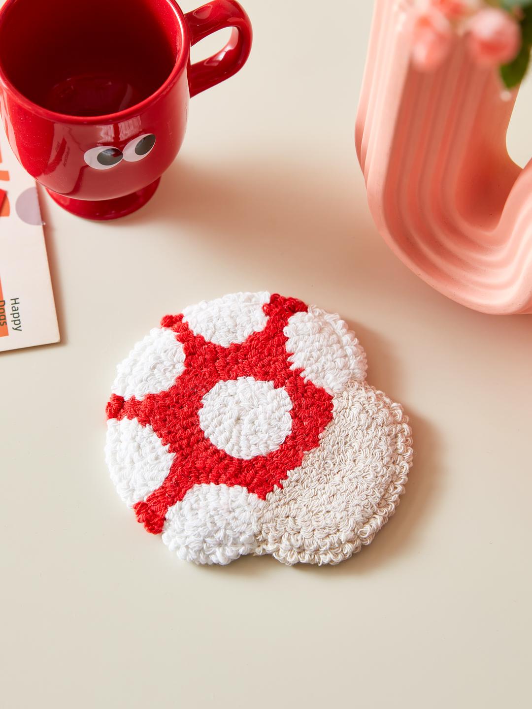 크로셰 버섯 모양 코스터