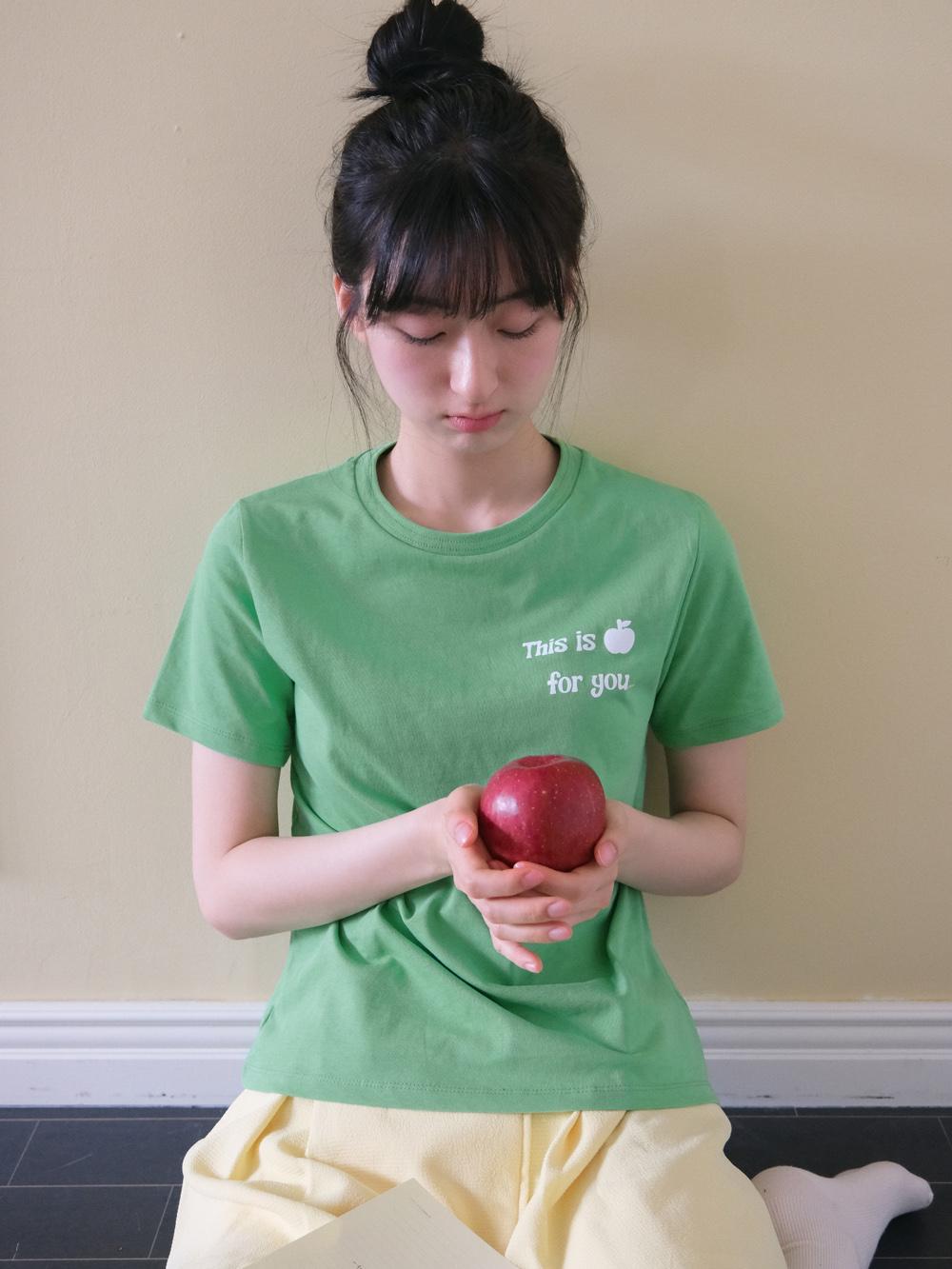 Appel T-shirt - Green (사과 티셔츠 연두)