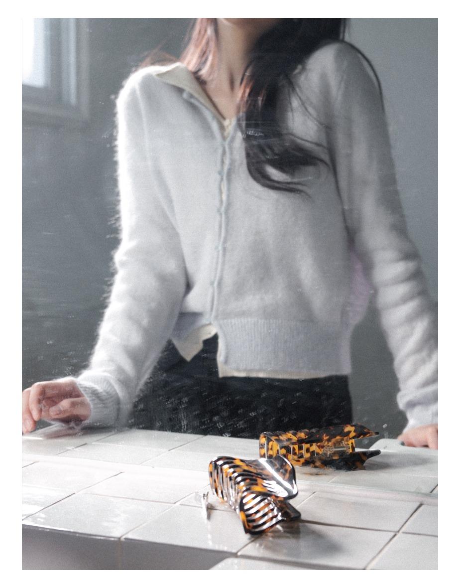 [7일소요] 소프티 컬러드 모헤어 가디건 [소프트라벤더]