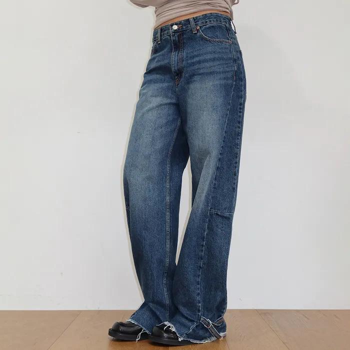 Strap Wide Denim_Dark Blue