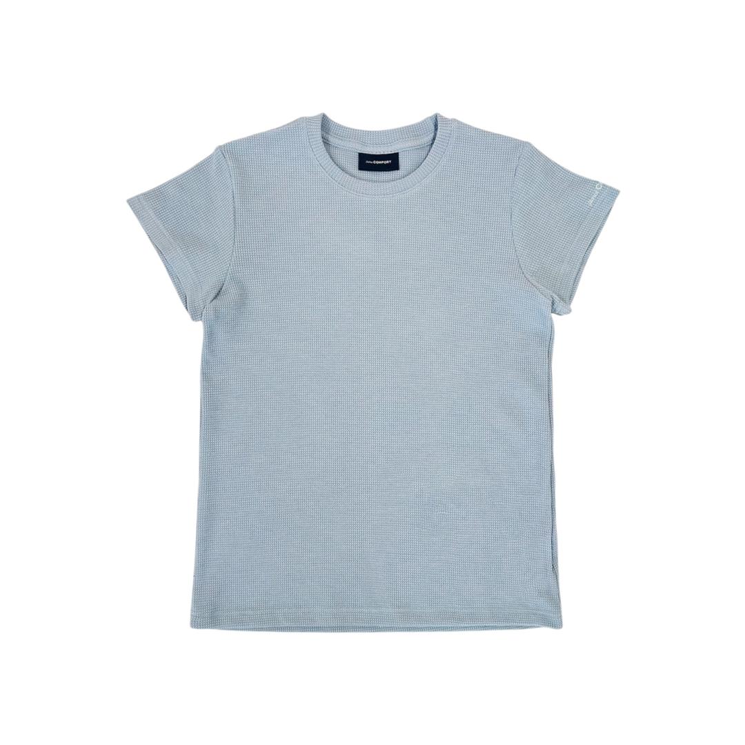 25-001 WAFFLE FITTED T-SHIRT (MISTY BLUE)