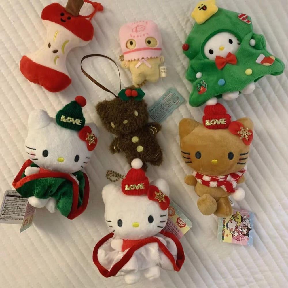 크리스마스 장식 헬로 키티 귀여운 가방 봉제인형 펜던트 키링 선물