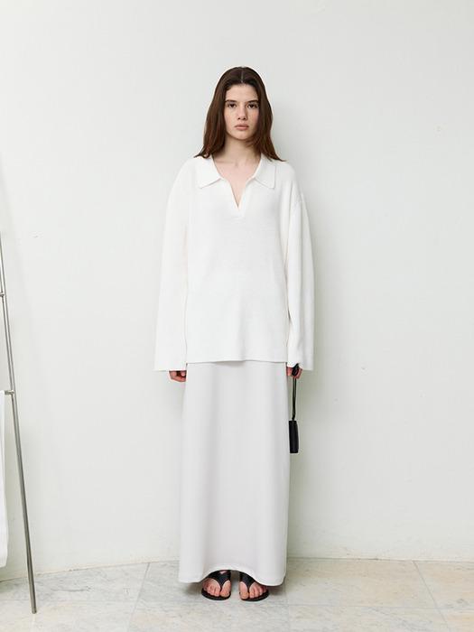 Folded long skirt (stone)