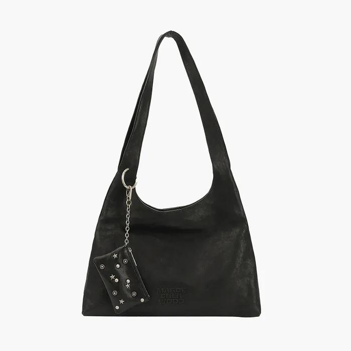 HALTER HOBO LARGE_black washed nappa