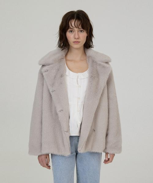 Half Fur Jacket - Light Grey