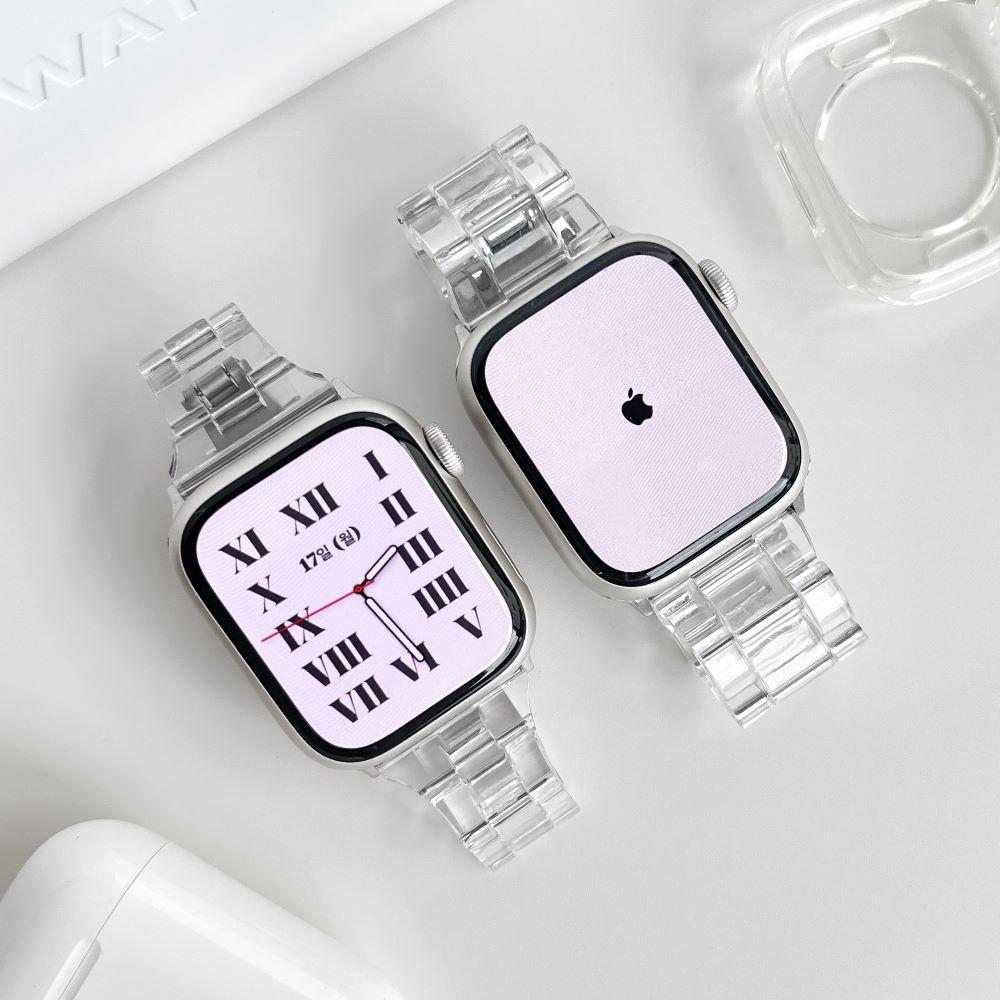 [🎉오픈세일/필름증정]애플워치 스트랩 밴드 투명 슬림 메탈 가죽 밀레니즈 스포츠 실리콘 루프 케이스 일체형 알파인 스타라이트 레더 시계줄 줄질 8 7 6 3 SE 2 40mm