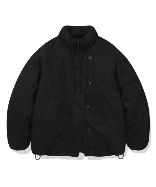 (우먼) 하프 코튼 트윌 패딩 점퍼_블랙