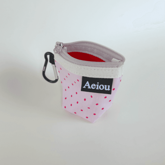 Aeiou Keyring Pouch (XS) Strawberry Red Dot