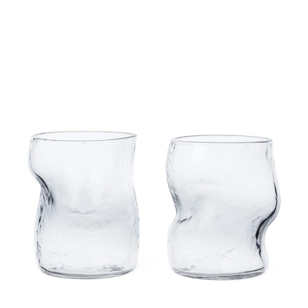 dimple glasses - set of 2 clear