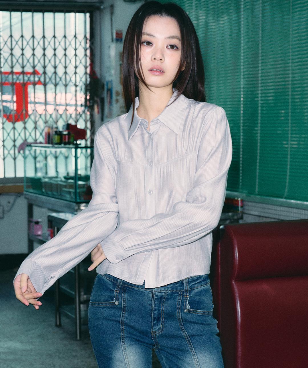 헬레네파리스 페이즐 핀 포인트 셔츠 [아이스 오로라 ST]