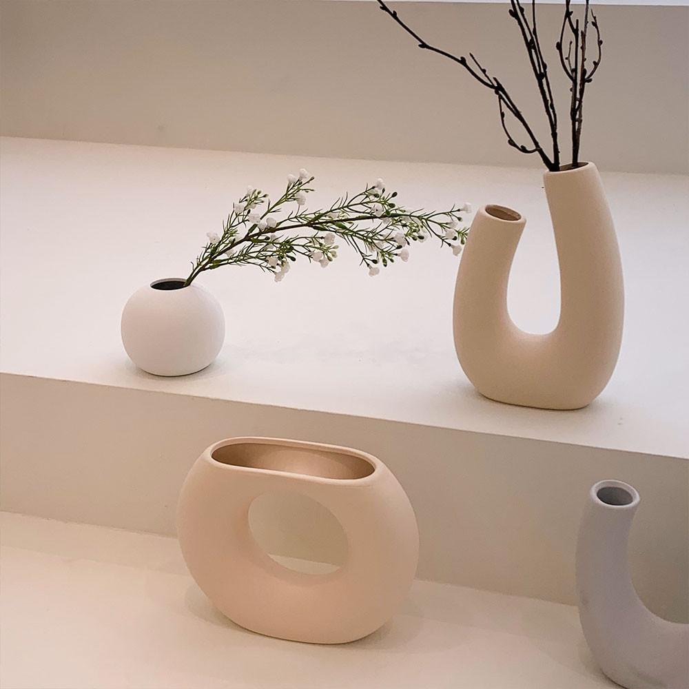도자기화병 오브제 세라믹 인테리어 화병 꽃병