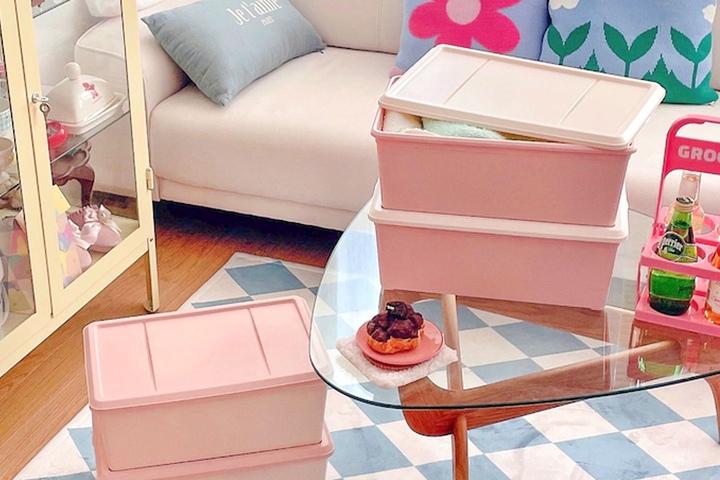 2+2 컬러 리빙박스 팬트리 정리함 언더베드 리빙박스 4colors