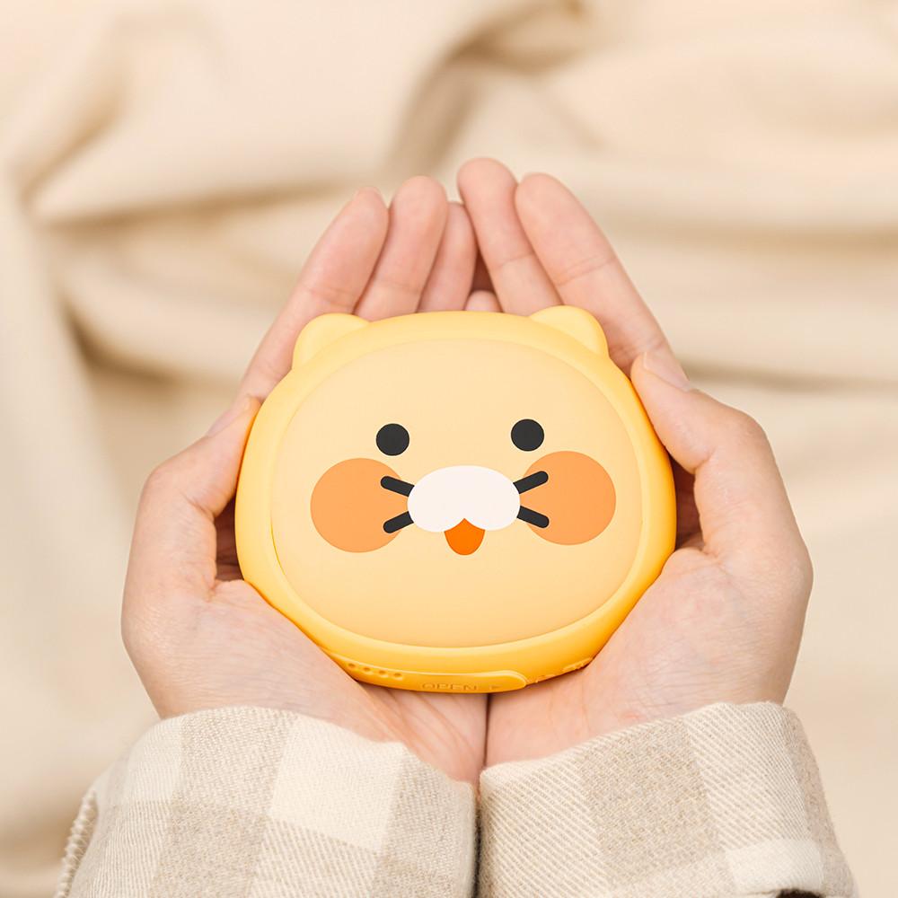 카카오프렌즈 얼굴형 손난로 보조배터리 5000mAh C타입 (노란 후드 춘식이)