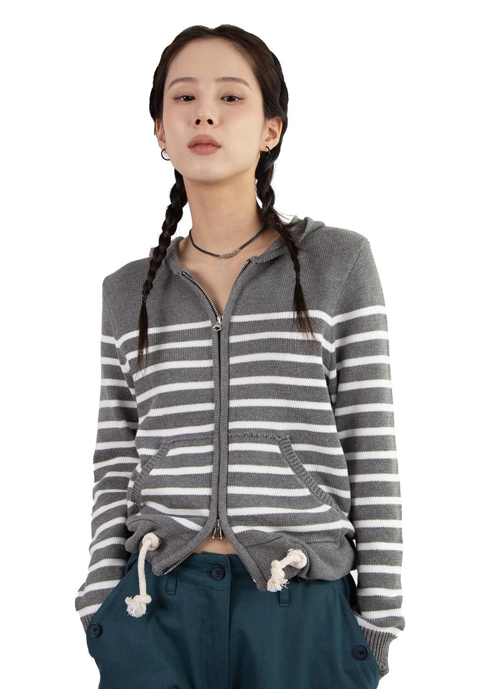 POOL KNIT HOOD ZIP-UP
