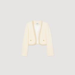 산드로 자켓 Short tweed jacket Ecru SFPVE00945