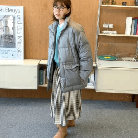 클래식 오버핏 덕 다운패딩 (오리털100)