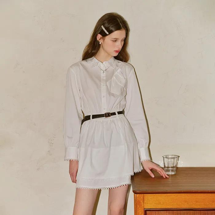 Cest_White shirt mini dress