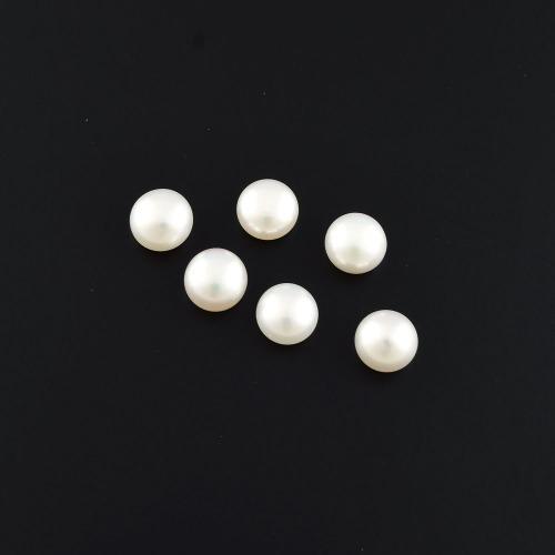 3A 담수진주 세미라운드 반구멍 Lt.크림(약6mm) (2개)붙는귀걸이만들기 p2306-02