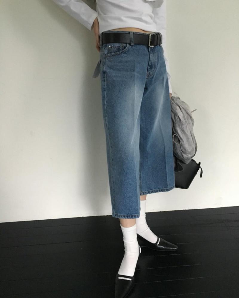 24SS breathe 브리드 세미 로우 버뮤다 데님 팬츠