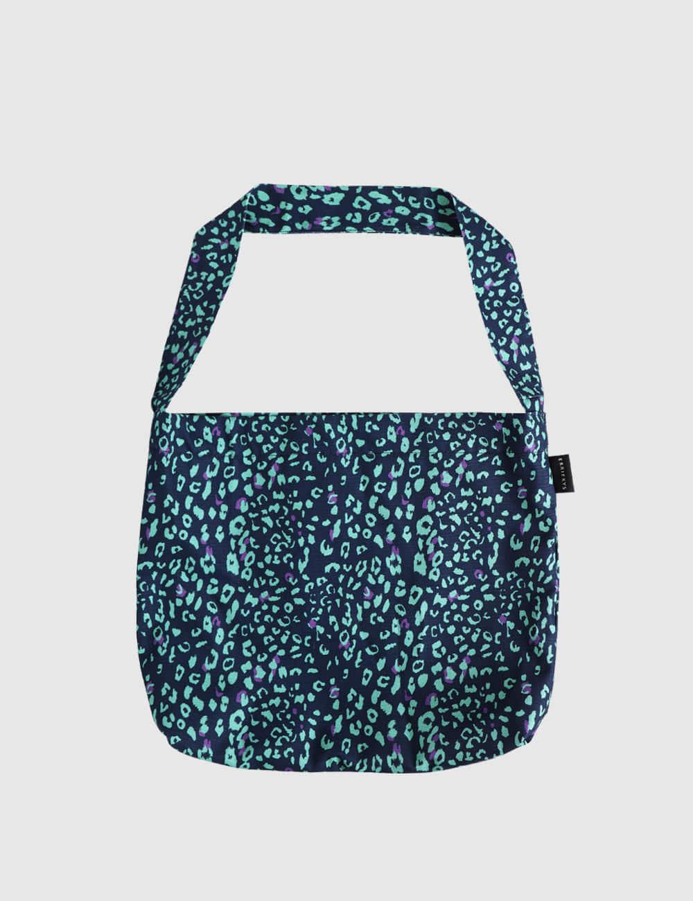 네이비 네온 레오파드 빅크로스 에코백[ESPB2504]